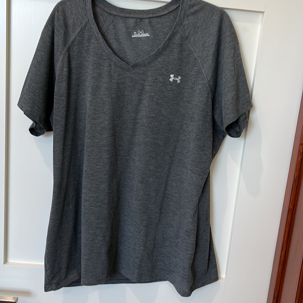 Under Armour gray versus neck shirt. Size XL
